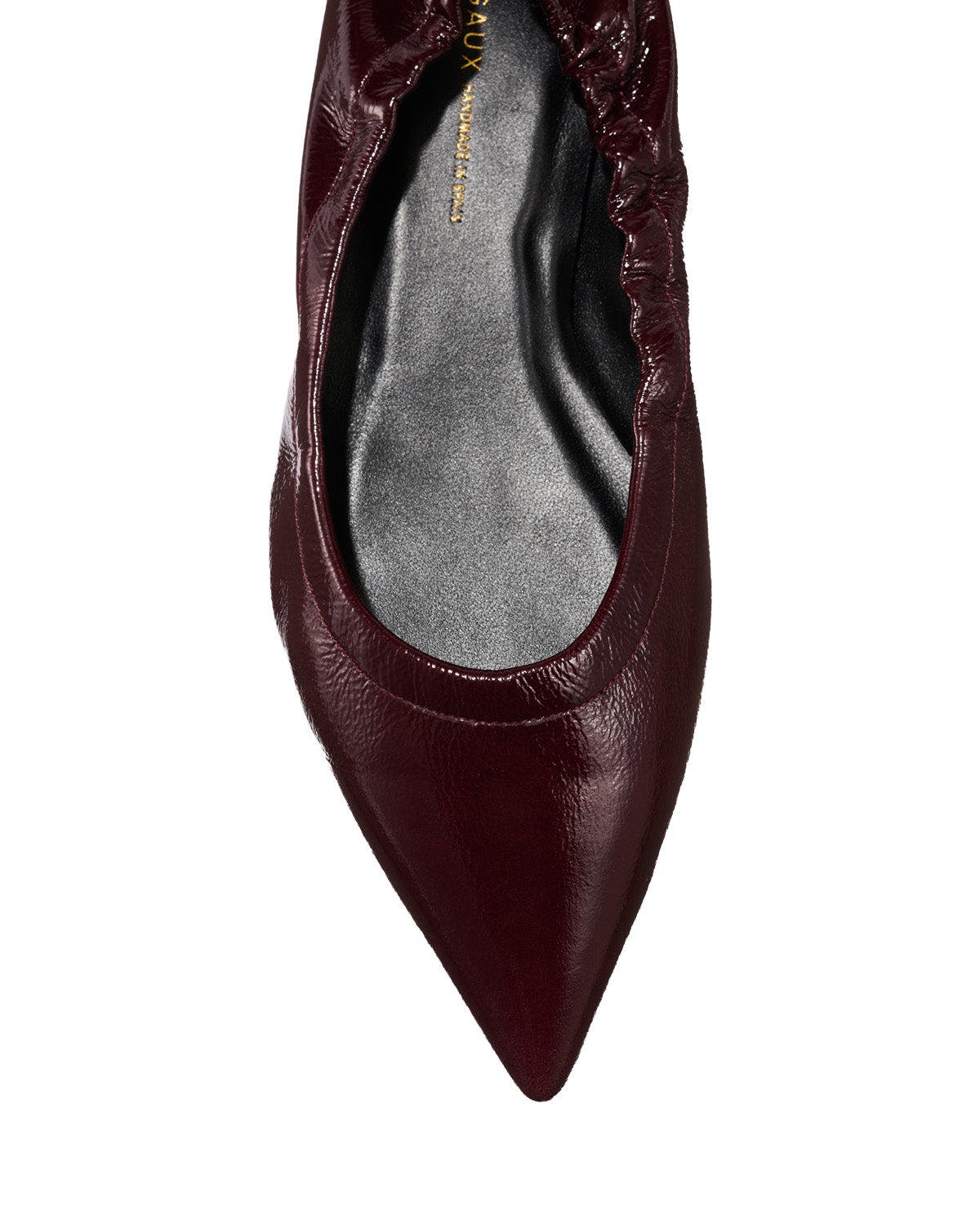 The Roma Ballet Flat, Alternate, color, Merlot Crinkle Patent