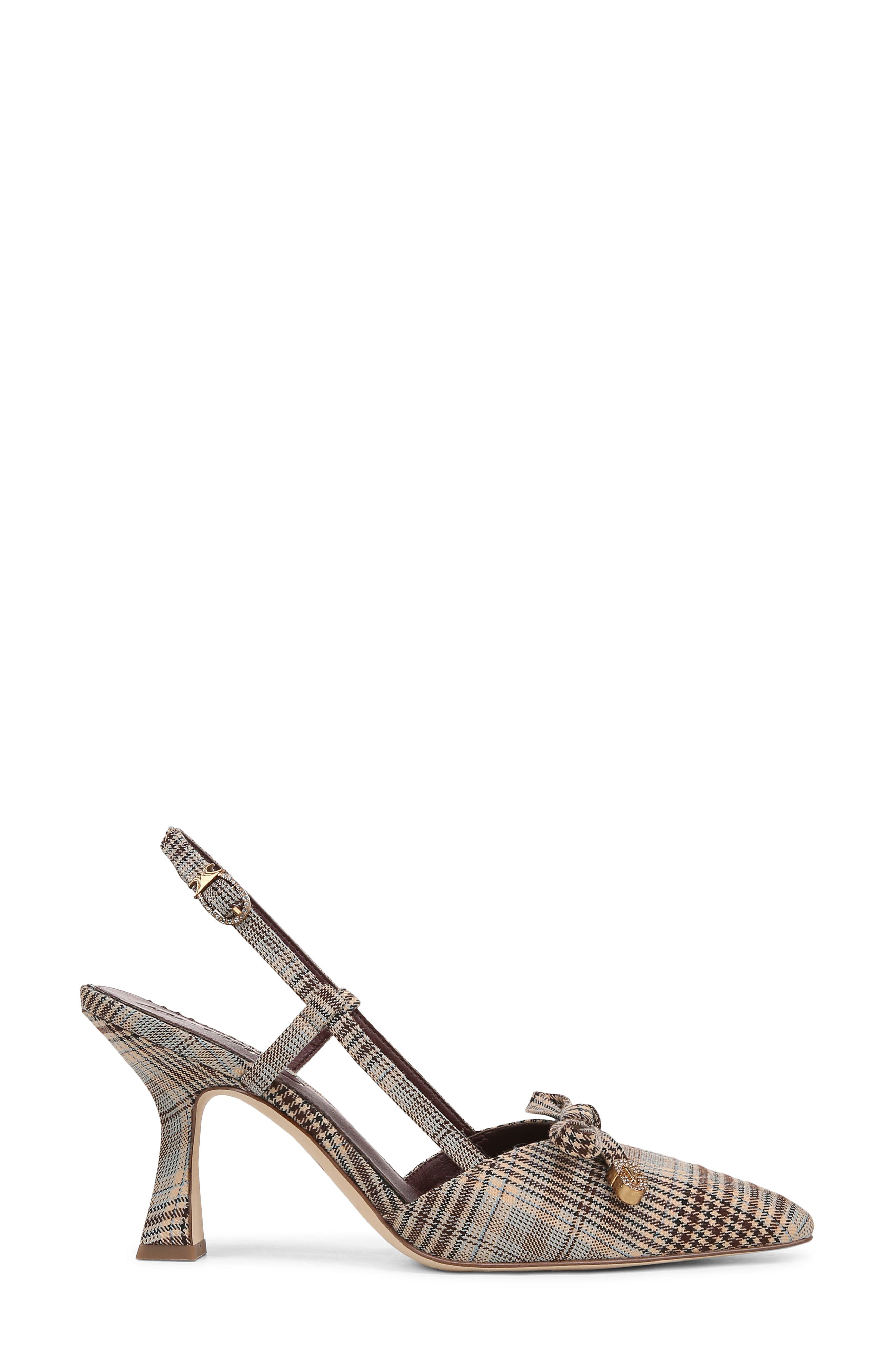 Monica Pointed Toe Slingback Pump, Alternate, color, BROWN/EGGSHELL MULTI