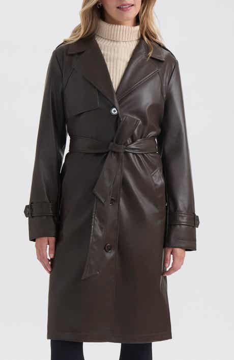NVLT Faux Leather Trench Coat