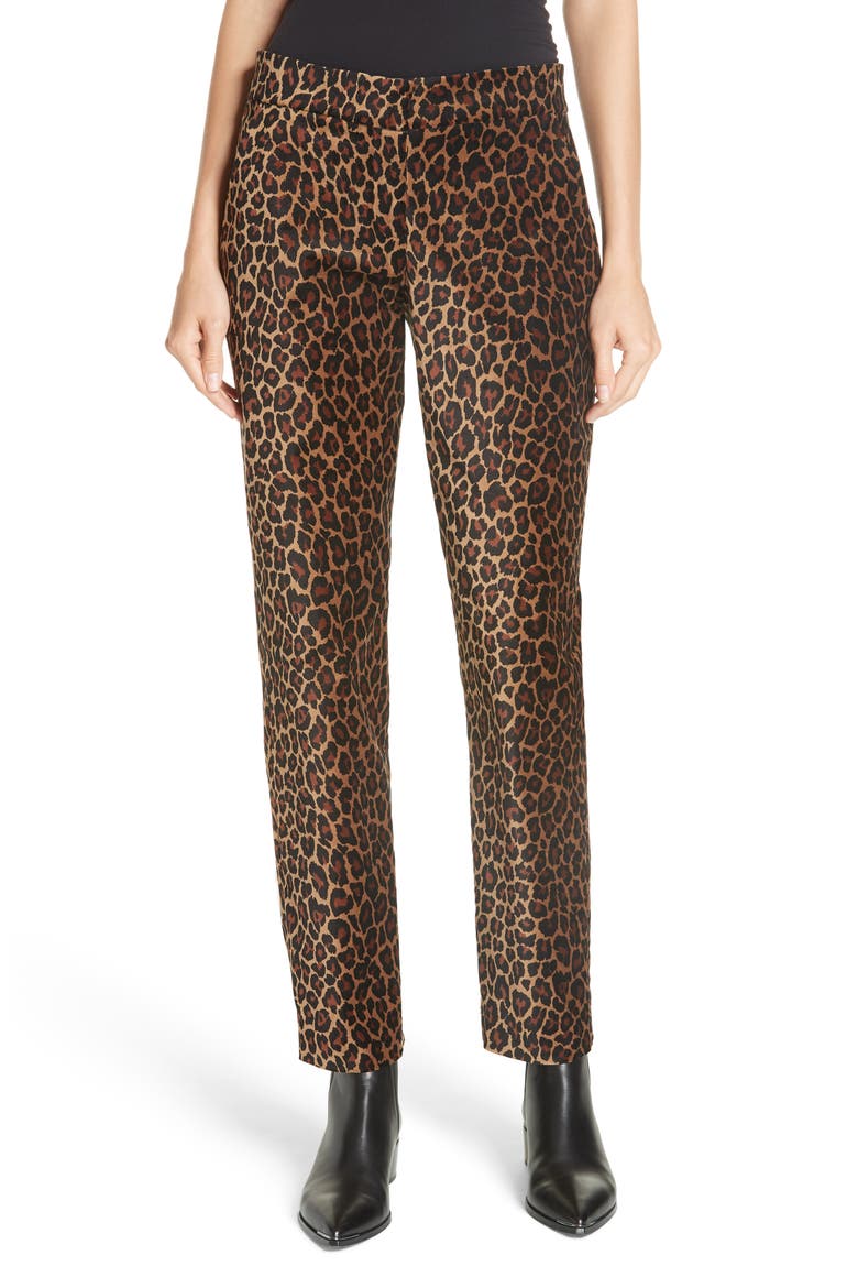 Harrison Marina Leopard Print Pants, Main, color, NATURAL