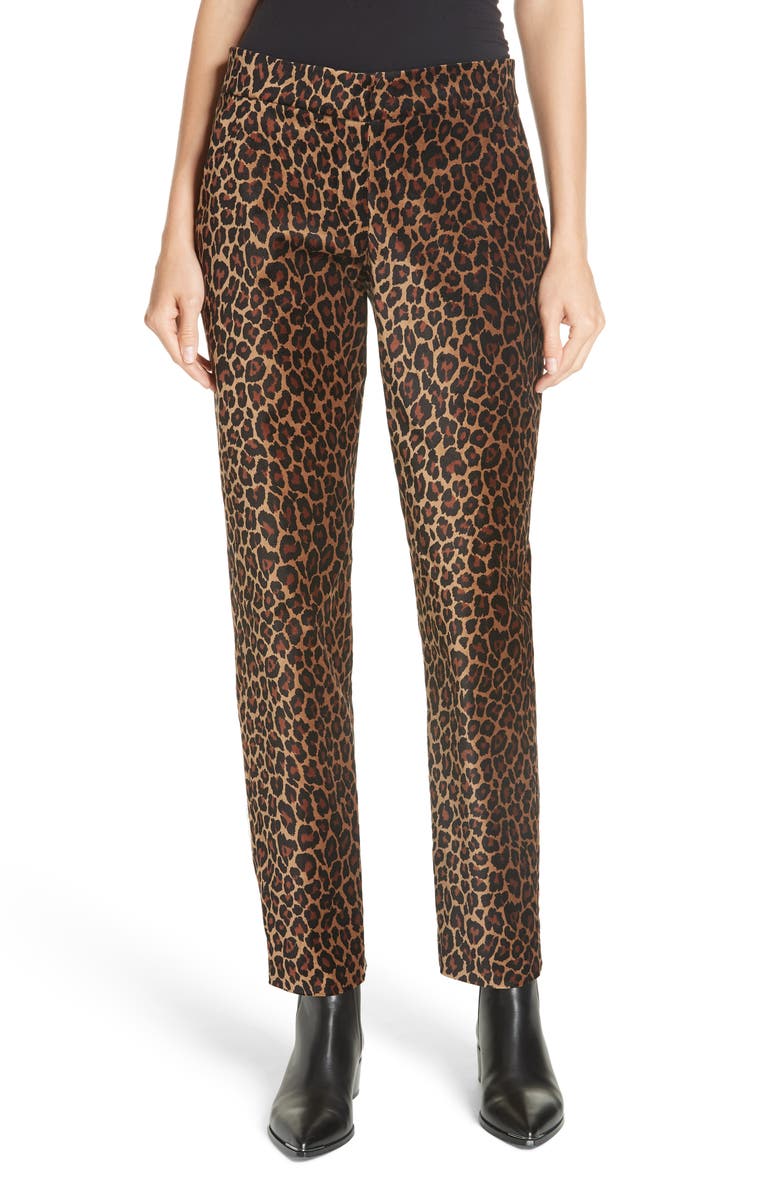A.L.C. Harrison Marina Leopard Print Pants, Main, color, 