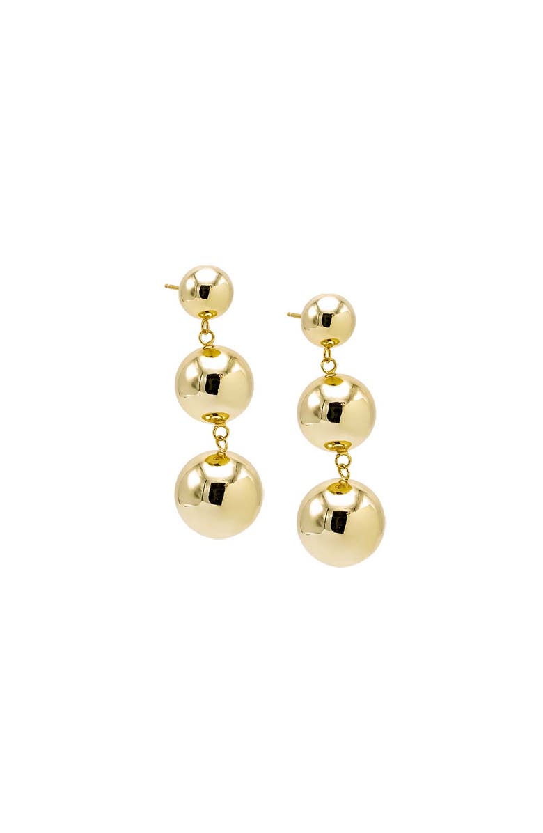 BY ADINA EDEN Triple Graduated Ball Drop Stud Earring, Main, color,