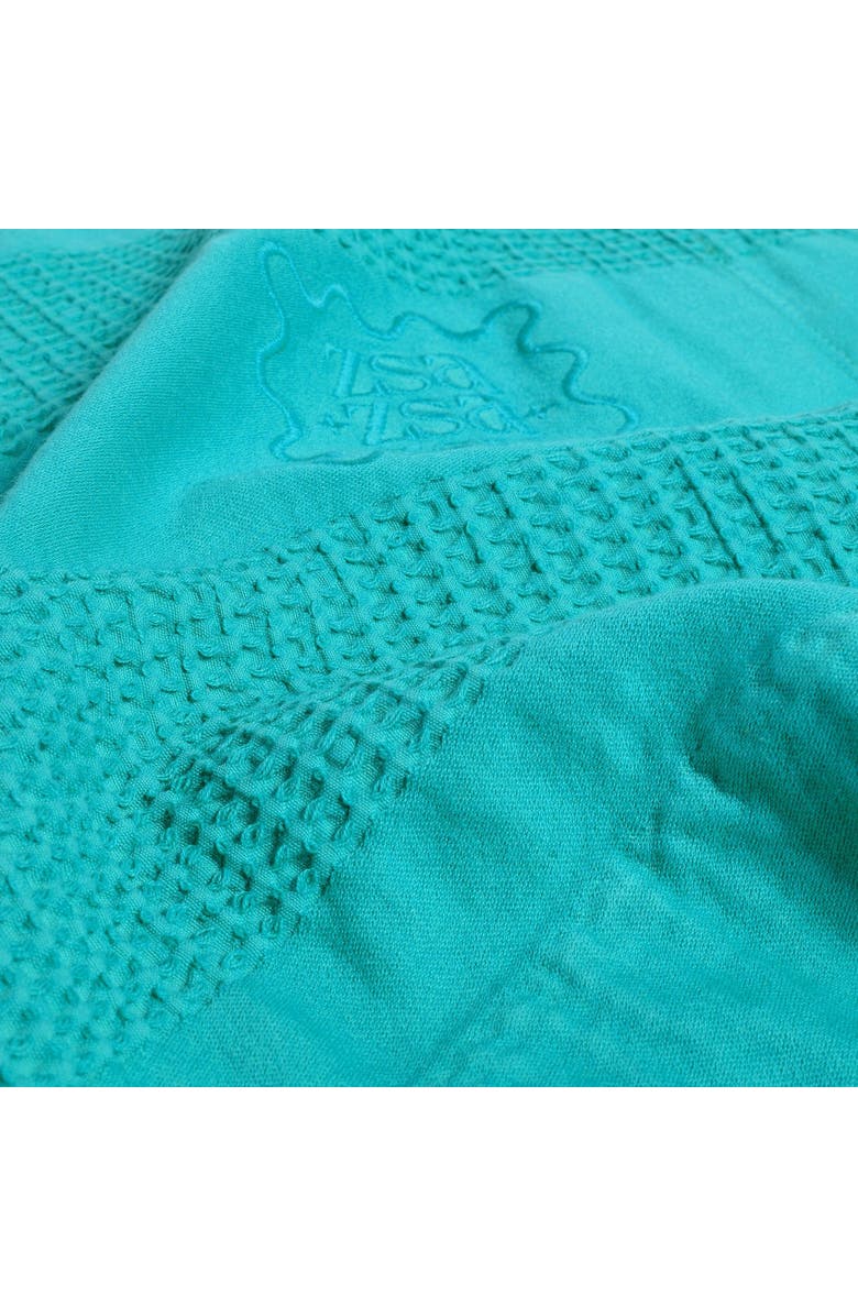 Zsa Zsa Zsu Braga Waffle King Size 100% Cotton Pique 94X87 In, Alternate, color, Emerald Green