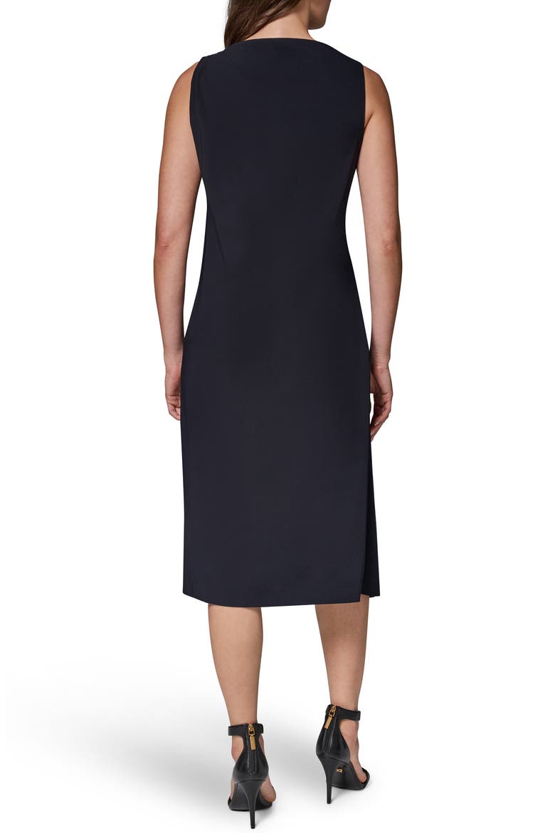 Hardware Waist Midi Dress, Alternate, color, BLACK