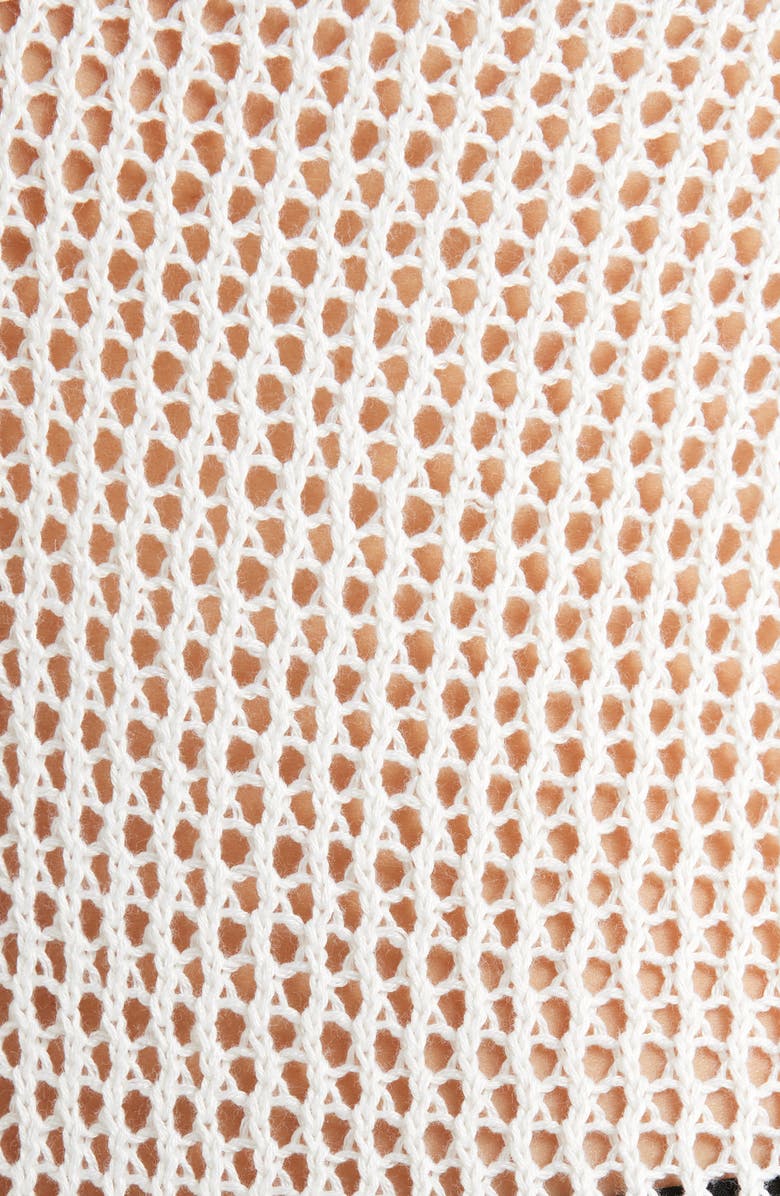 Nordstrom Sheer Open Knit Cover-Up Dress, Alternate, color, White