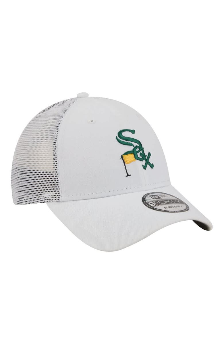 New Era Men's New Era  White Chicago White Sox Flag 9FORTY Trucker Adjustable Hat, Alternate, color, White