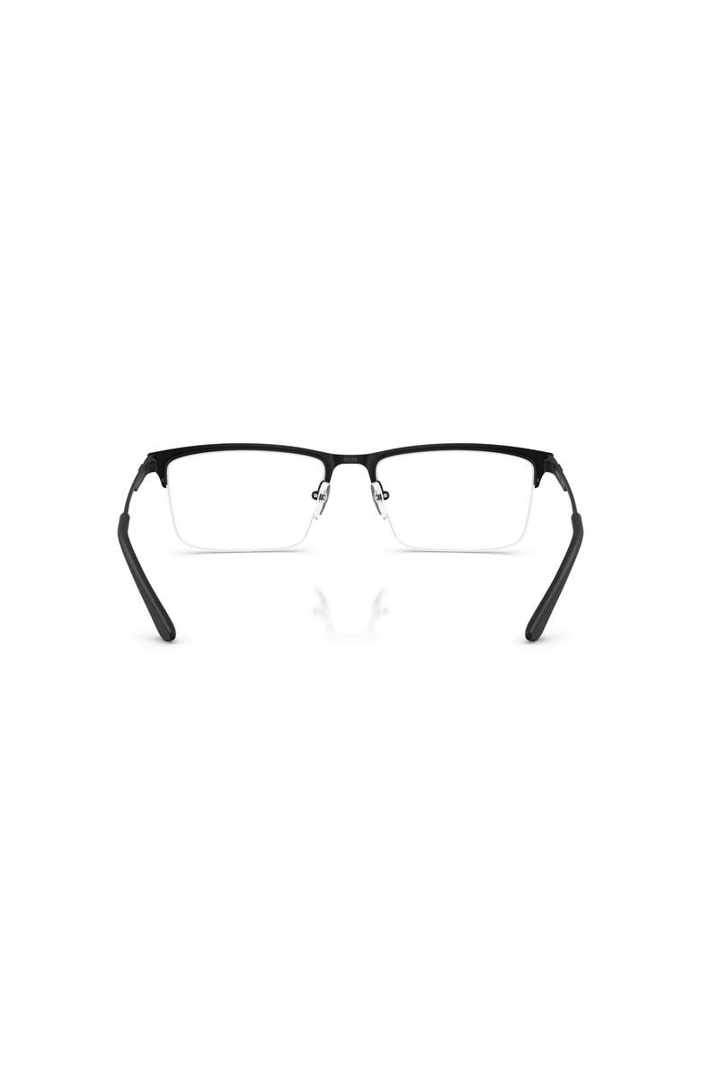 Emporio Armani 57mm Rectangle optical glasses, Alternate, color, Black
