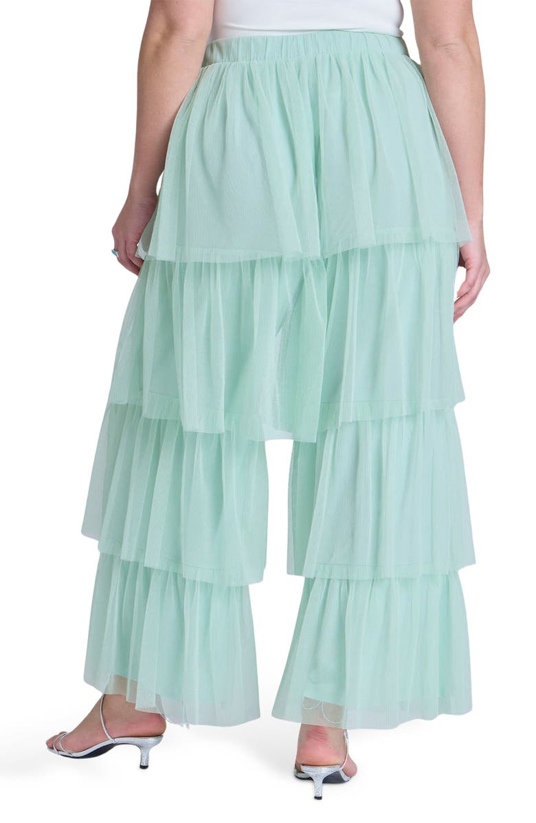 ELOQUII Tulle Ruffle Pants, Alternate, color, 