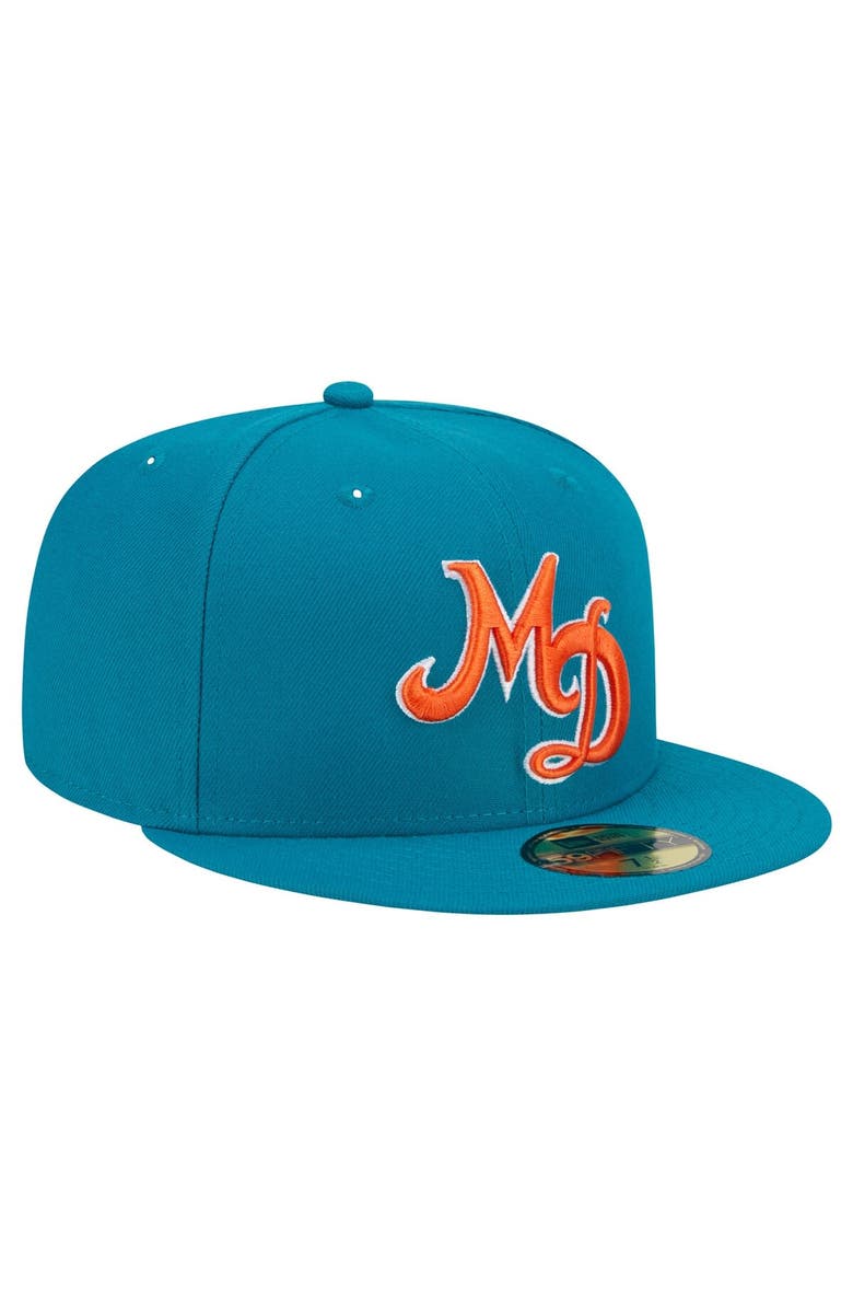 New Era Men's New Era Aqua Miami Dolphins City Originals 59FIFTY Fitted Hat, Alternate, color, 