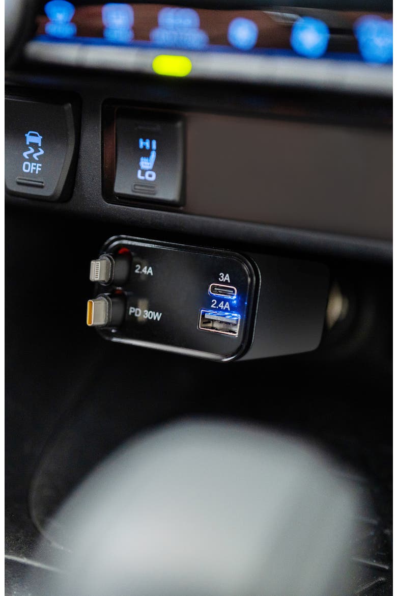 Retractable Car Charging Cable, Alternate, color, BLACK