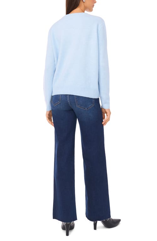 Vince Camuto Aspen Graphic Crewneck Sweater In Blue