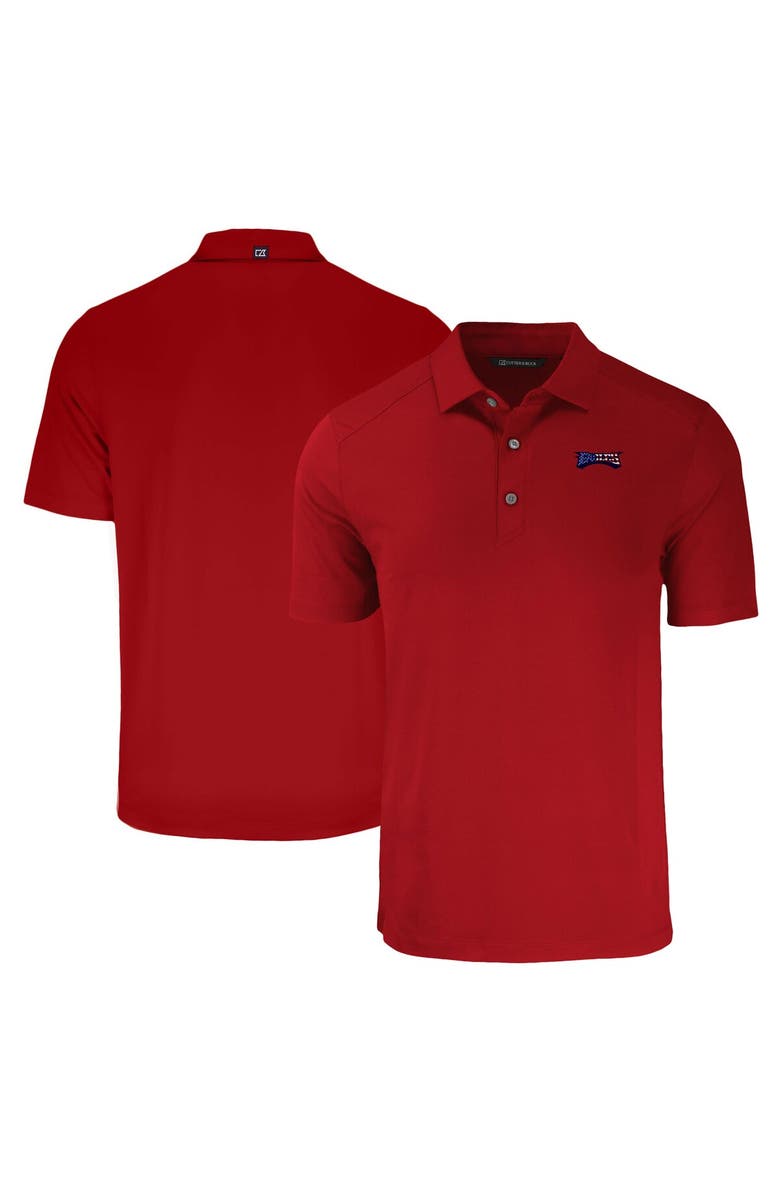Cutter & Buck Men's Cutter & Buck Red Philadelphia Eagles Big & Tall Americana Forge Eco Stretch Recycled Polo, Main, color,