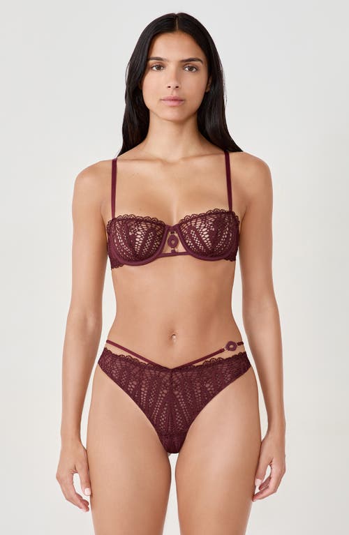 Etam Virtuose N°9 Balconnet Underwire Bra In Burgundy