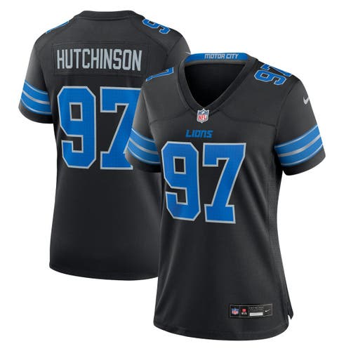 Nike Aidan Hutchinson Black Detroit Lions 2nd Alternate Game Jersey In Blue