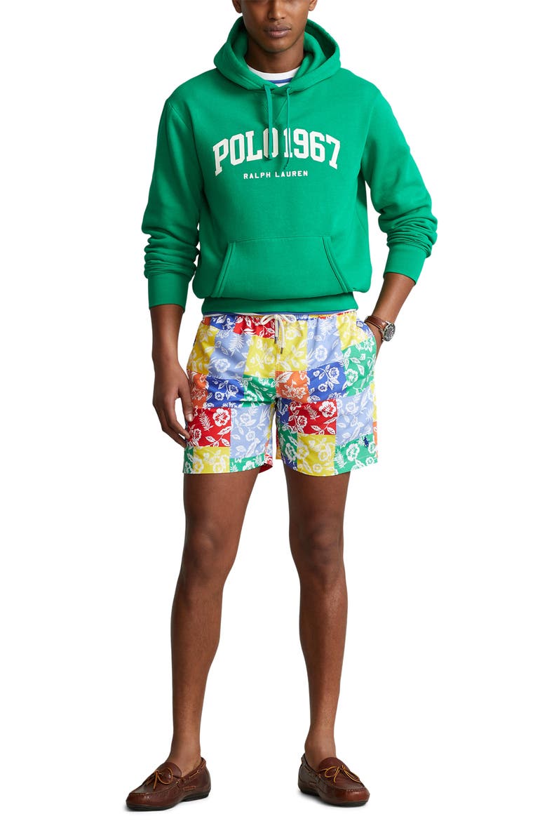 Traveler Floral Swim Trunks, Alternate, color, VILLA BATIK PATCHWORK