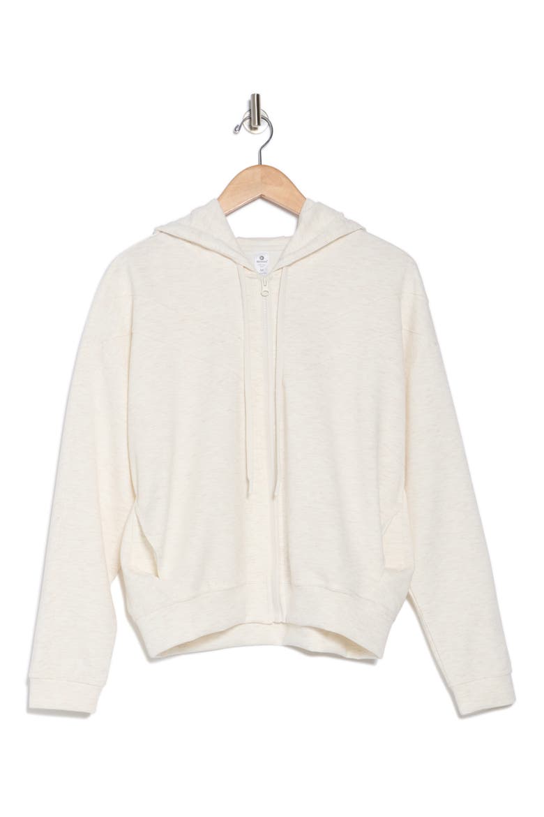Trace Scuba Knit Zip Hoodie, Alternate, color, HEATHER SEASIDE SAND