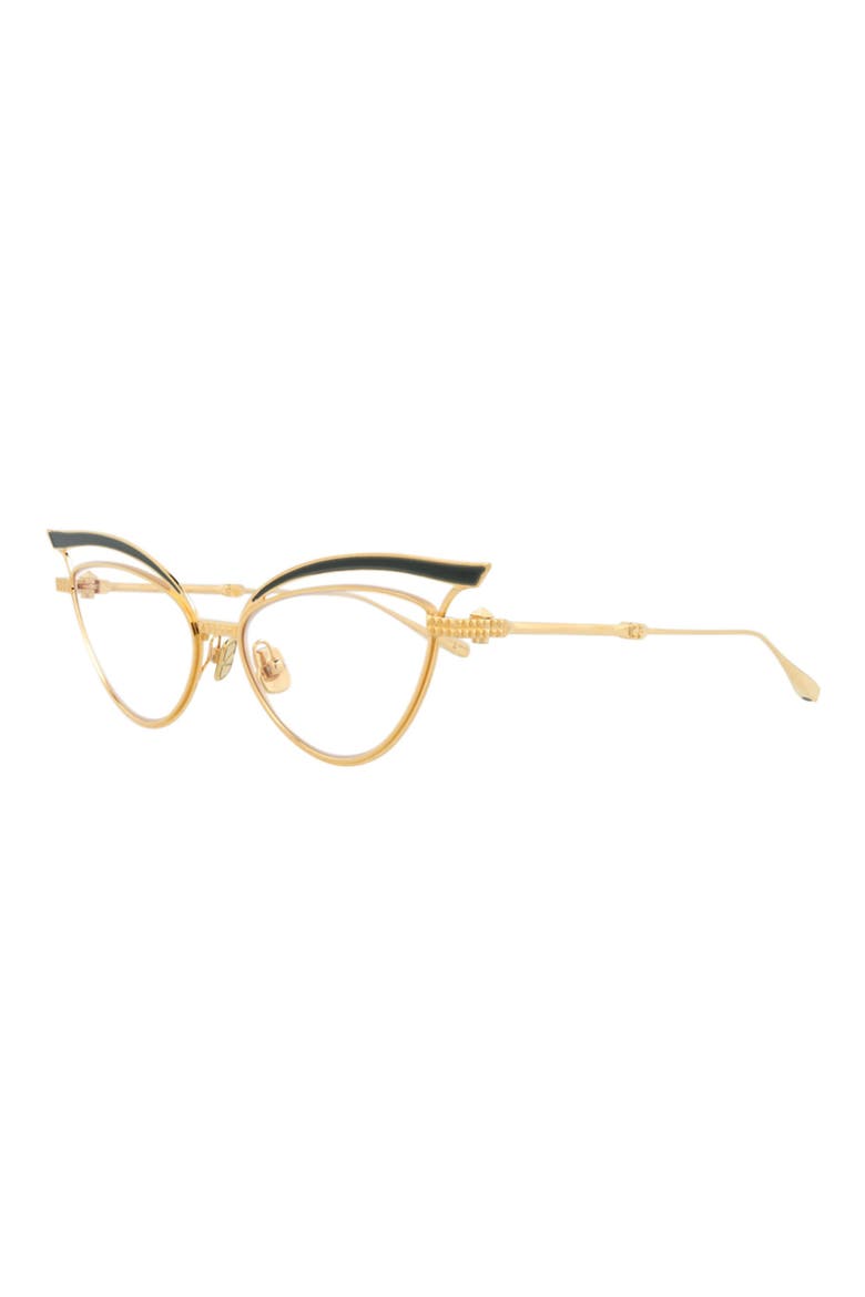 Novelty 55mm Cat Eye Optical Glasses, Alternate, color, GOLD GOLD TRANSPARENT