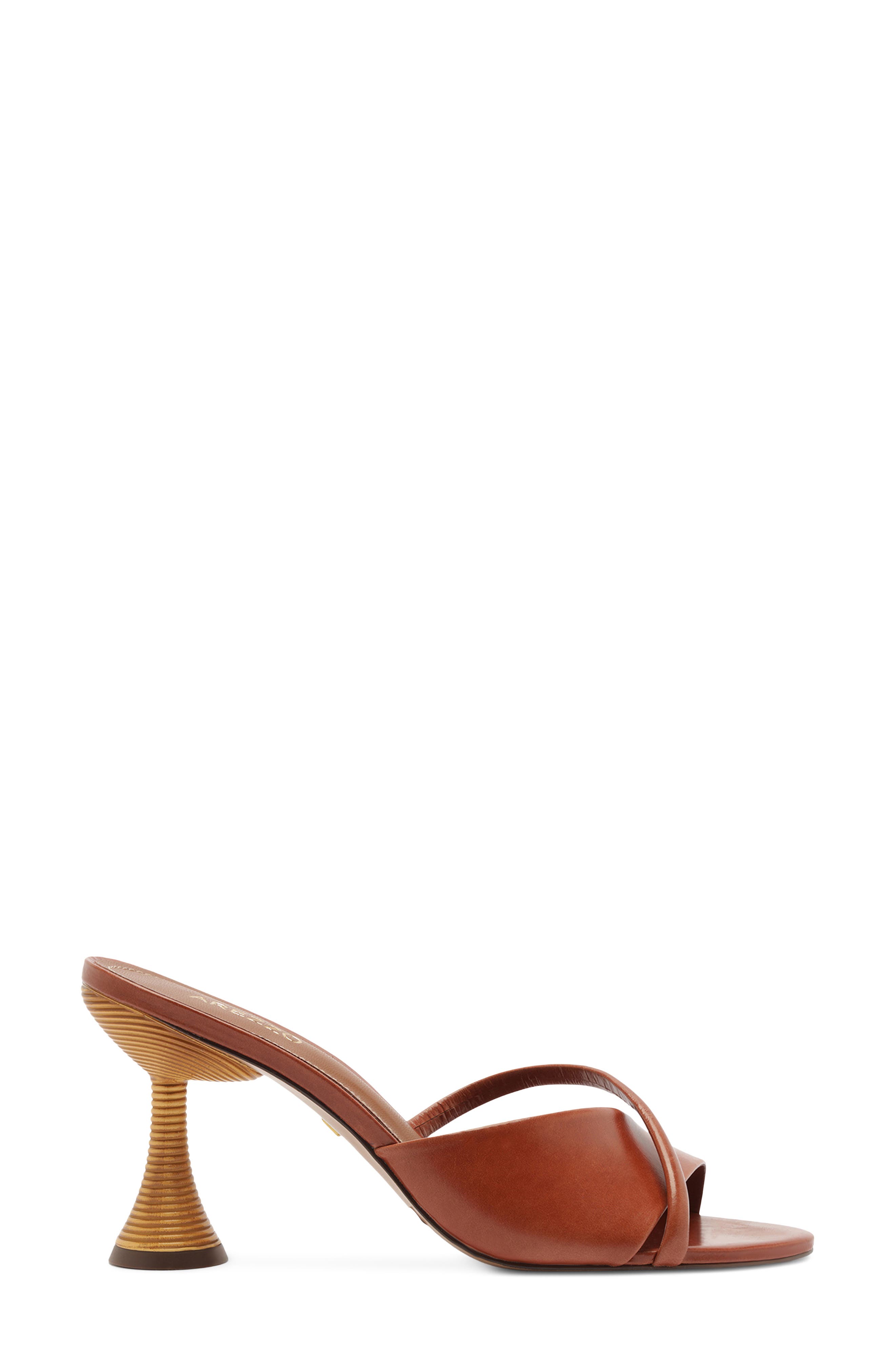 Arezzo Luca High Pointed Toe Slide Sandal, Alternate, color, Burnt Wood