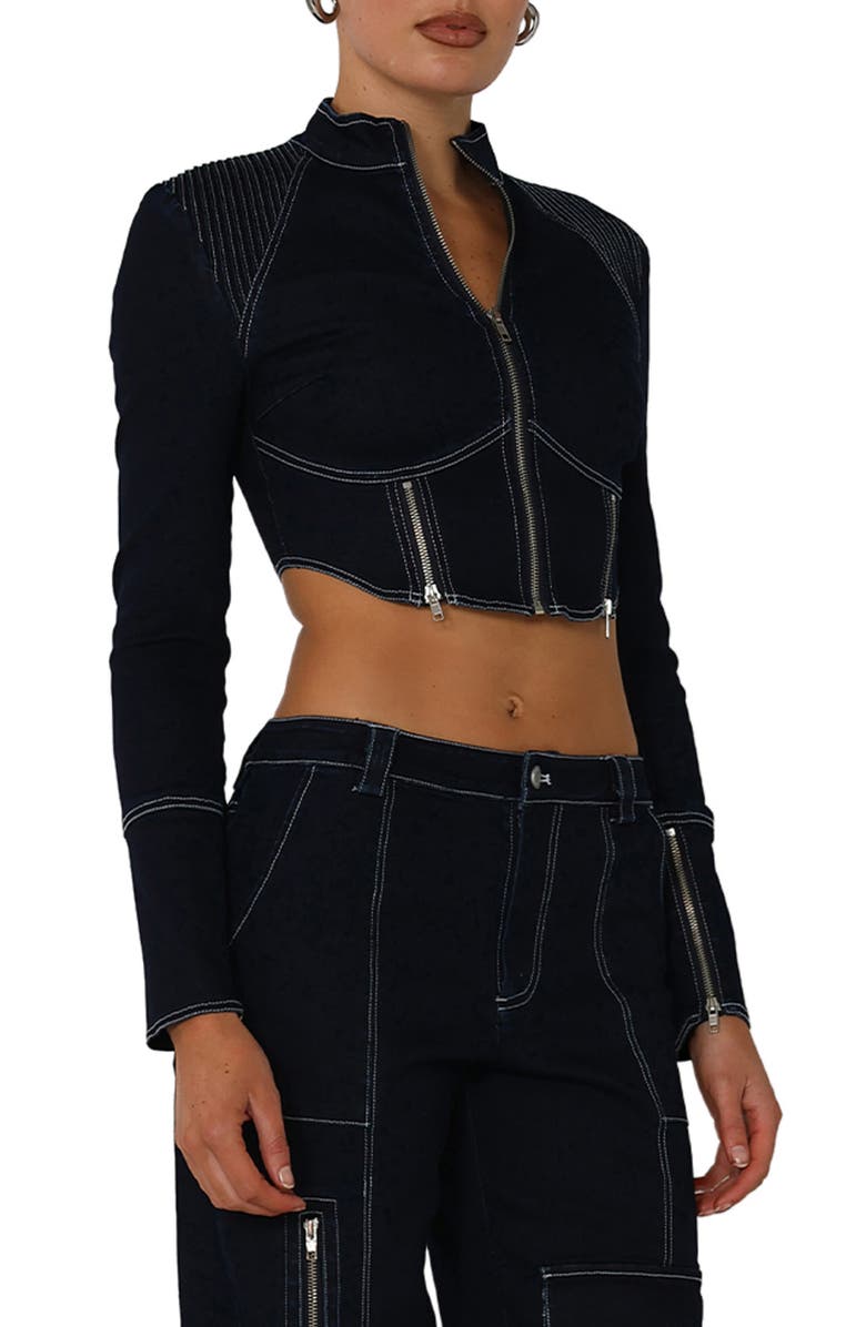 BY.DYLN Cole Cotton Blend Crop Jacket, Alternate, color, 