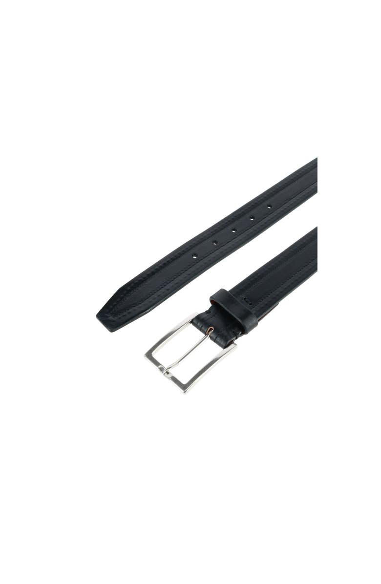 Trafalgar Wesley Covered Stitch Casual Leather Belt, Alternate, color, Black