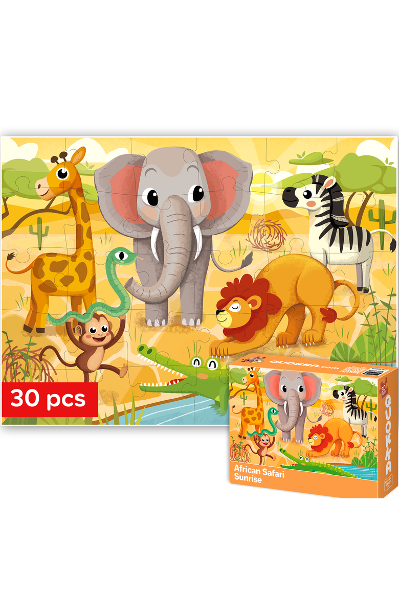 Kids Jigsaw Puzzle 30 Piece - Princess, Animal, Dinosaur, Main, color, Africa