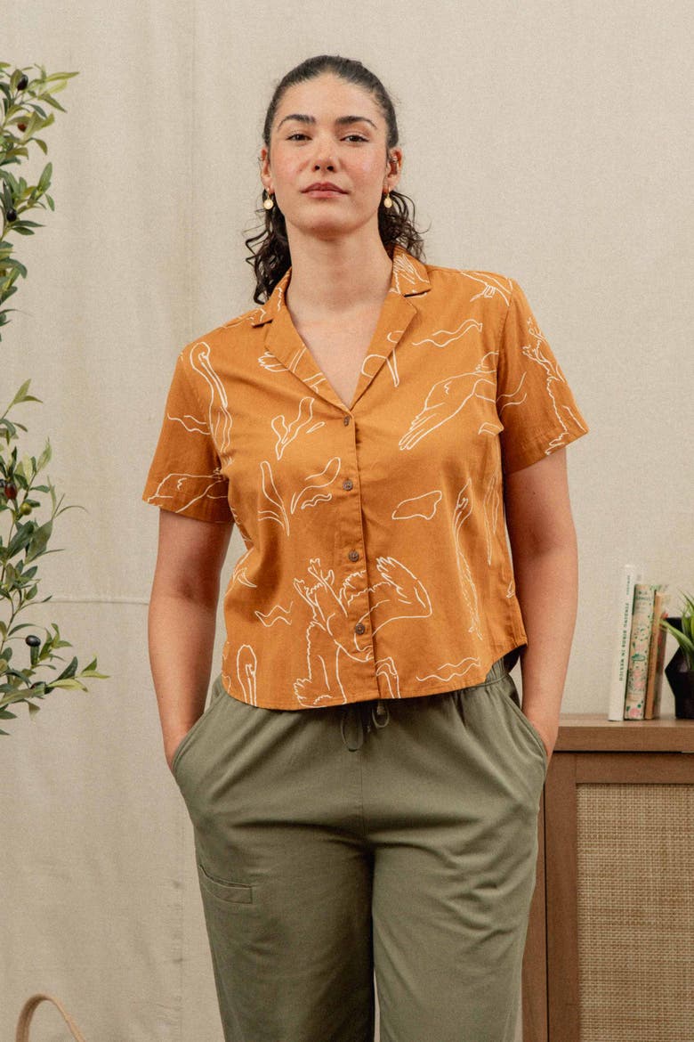 Mila Cropped Shirt, Alternate, color, Shoreflight