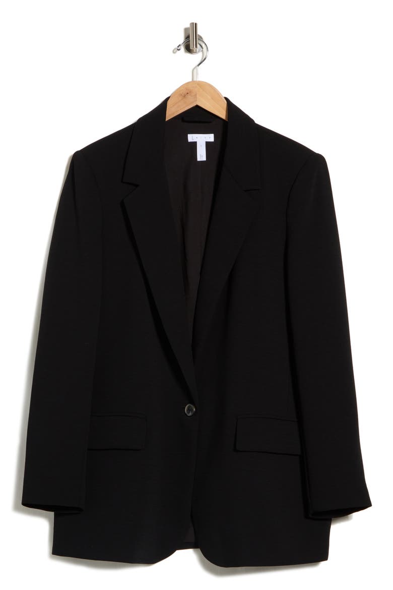 Oversized Crepe Blazer, Alternate, color, BLACK