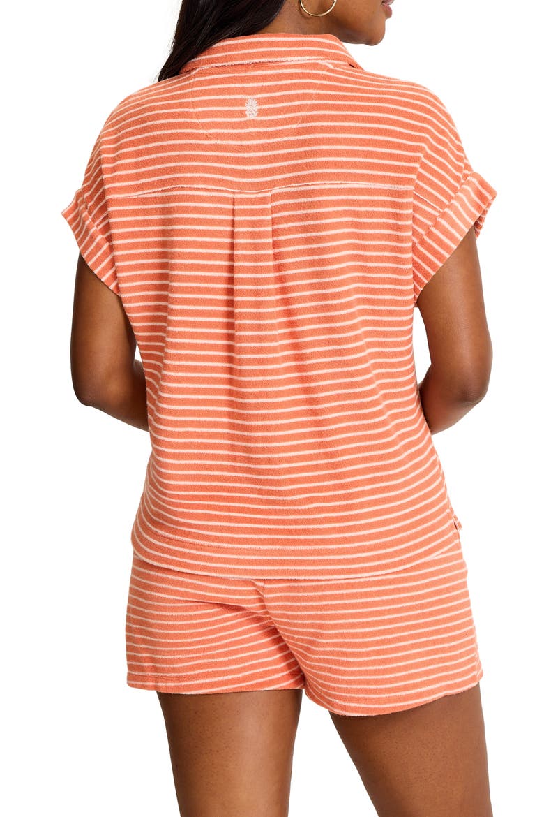 Suncoast Stripe Terry Cloth Polo, Alternate, color, PEACH GELATO