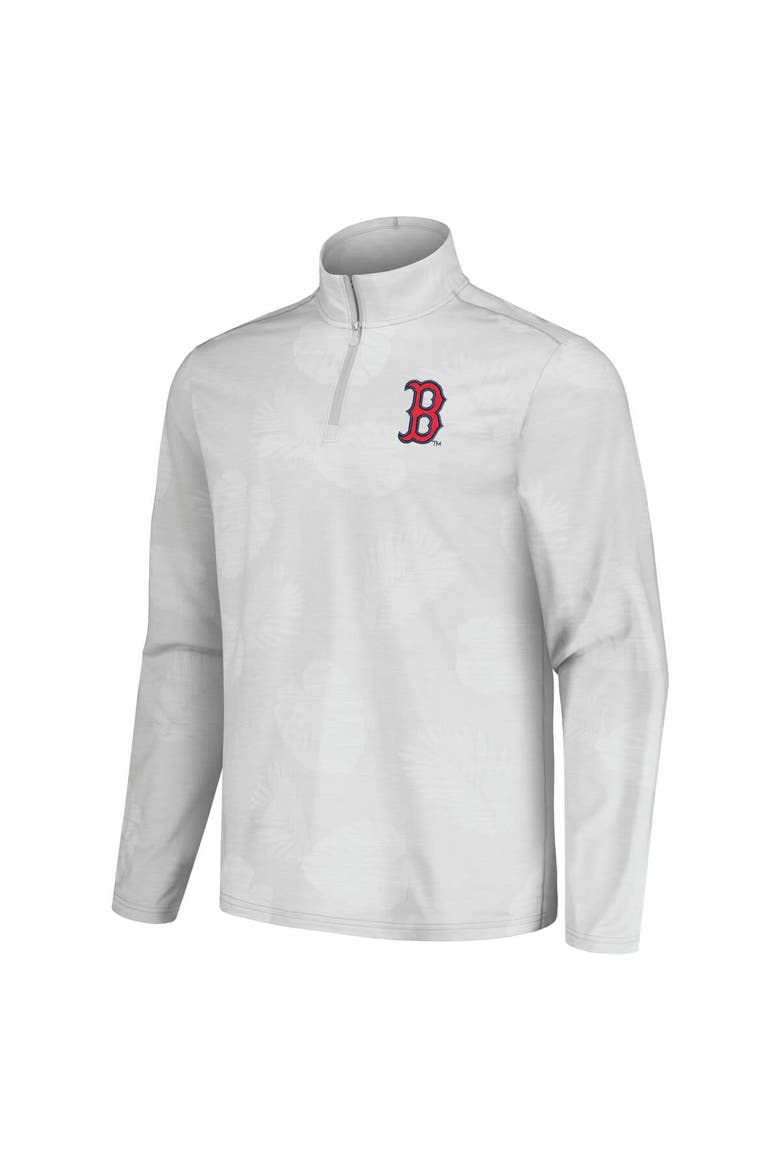 Men's Tommy Bahama Gray Boston Red Sox Delray Frond IslandZone Half-Zip Jacket, Alternate, color, Gray