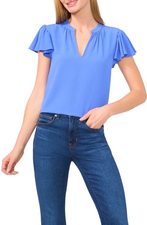 Flutter Sleeve V-Neck Top