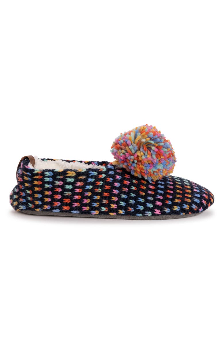 MUK LUKS Space Dye Pom Slipper Socks, Alternate, color, 