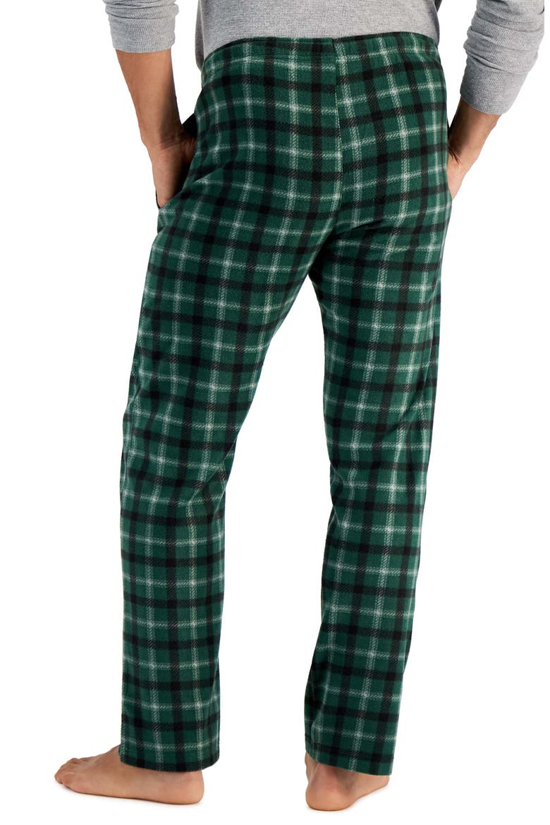 Fleece Sleep Pants, Alternate, color, GREEN PLAID
