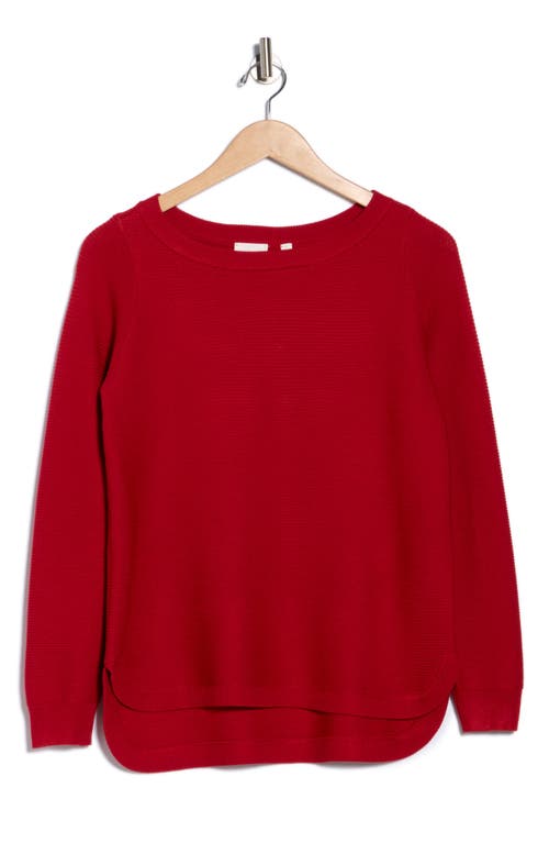 Cyrus Link Stitch Tunic Sweater In Red