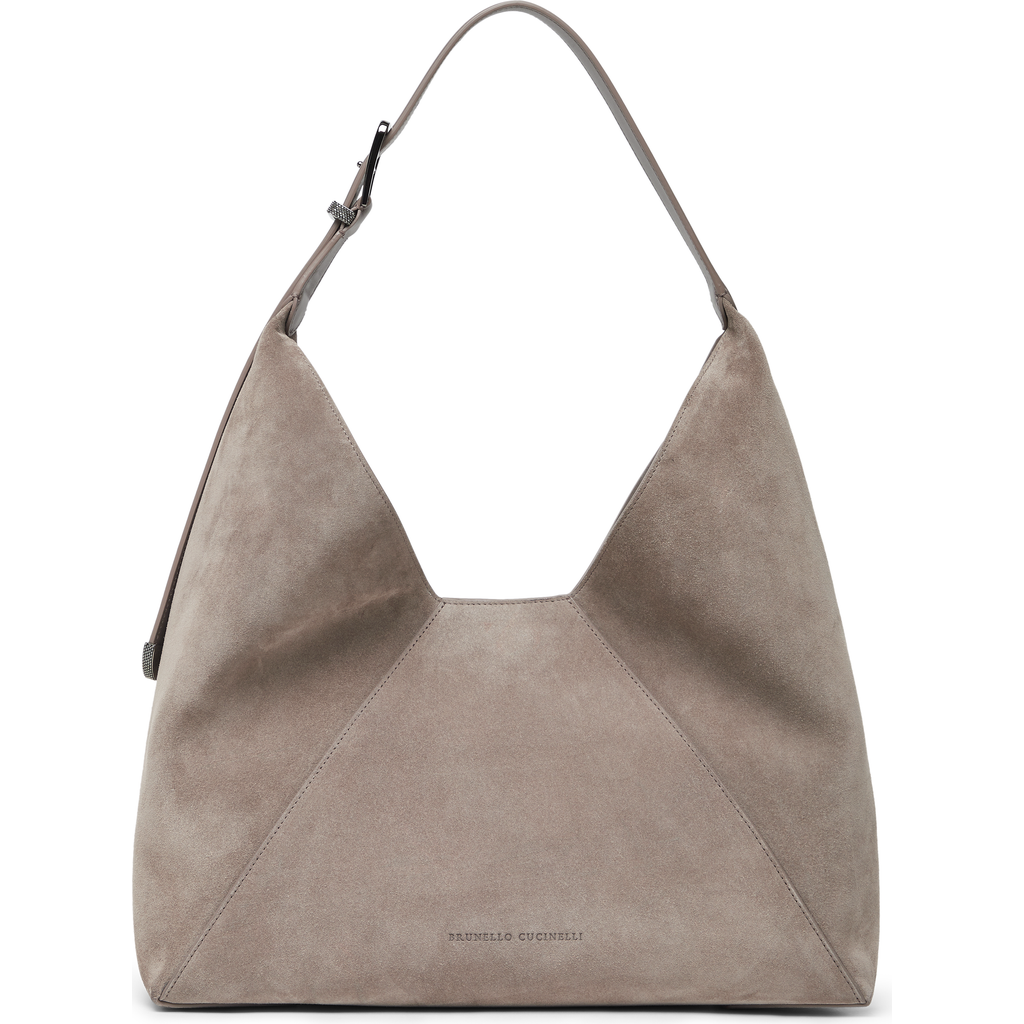 BRUNELLO CUCINELLI BRUNELLO CUCINELLI SUEDE CALFSKIN BC DUO HOBO BAG
