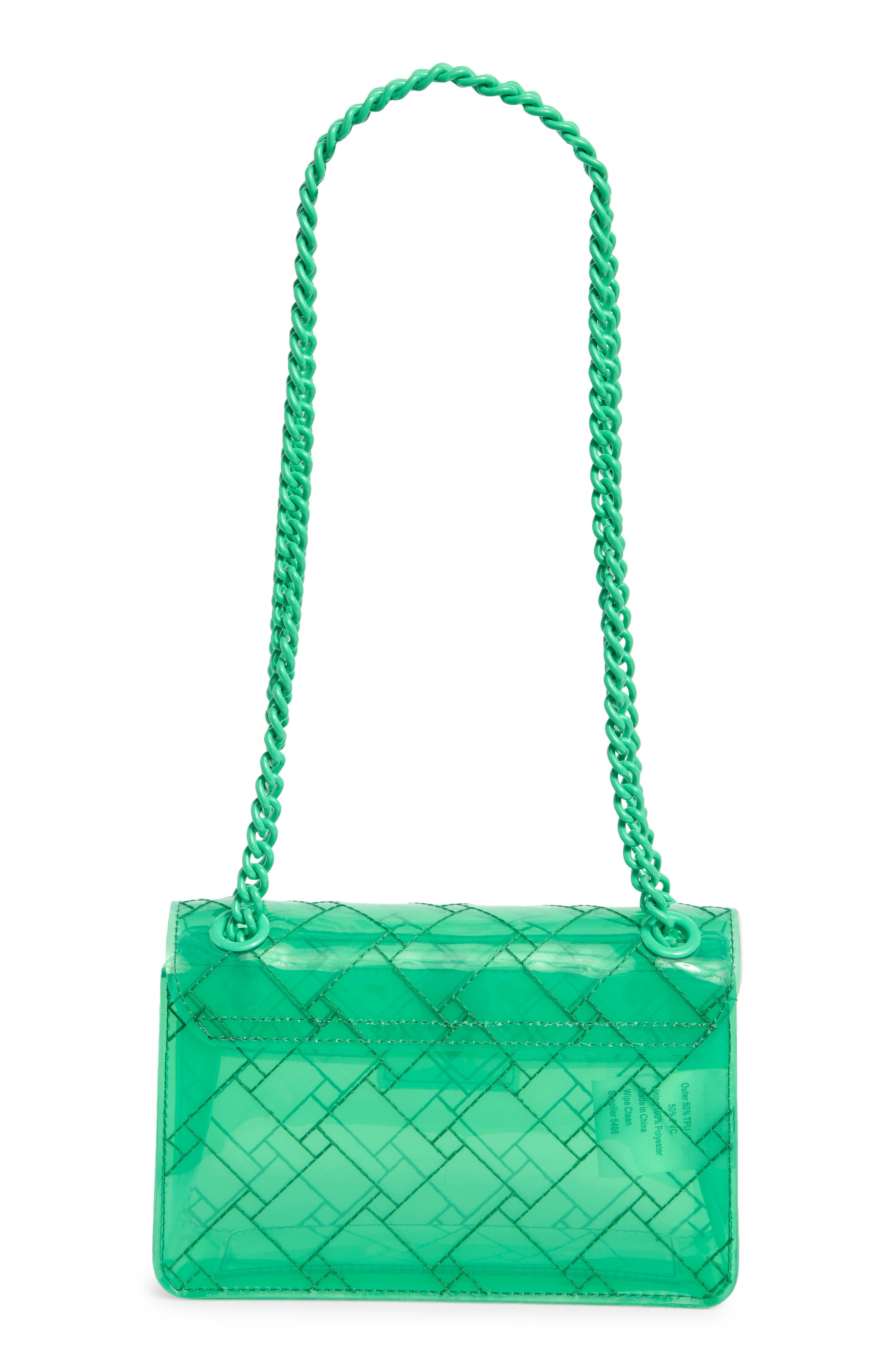 Kurt Geiger London Mini Kensington Drench Vinyl Convertible Crossbody Bag, Alternate, color, Green