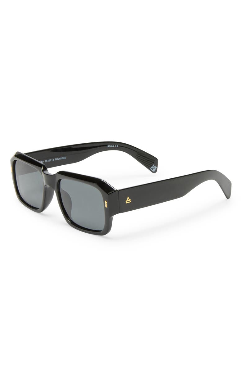 AIRE Pluto 53mm Rectangular Sunglasses, Alternate, color, Black/Smoke Mono Polarized
