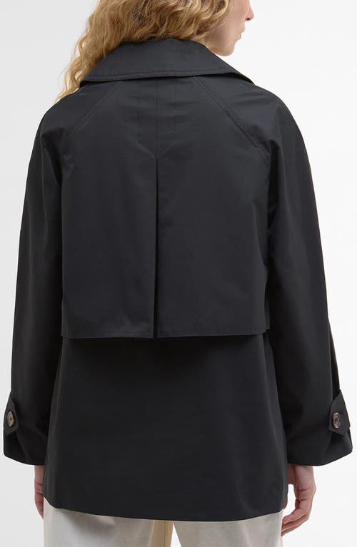 Barbour Maisy Showerproof Double Breasted Jacket In Black Safari Tartan