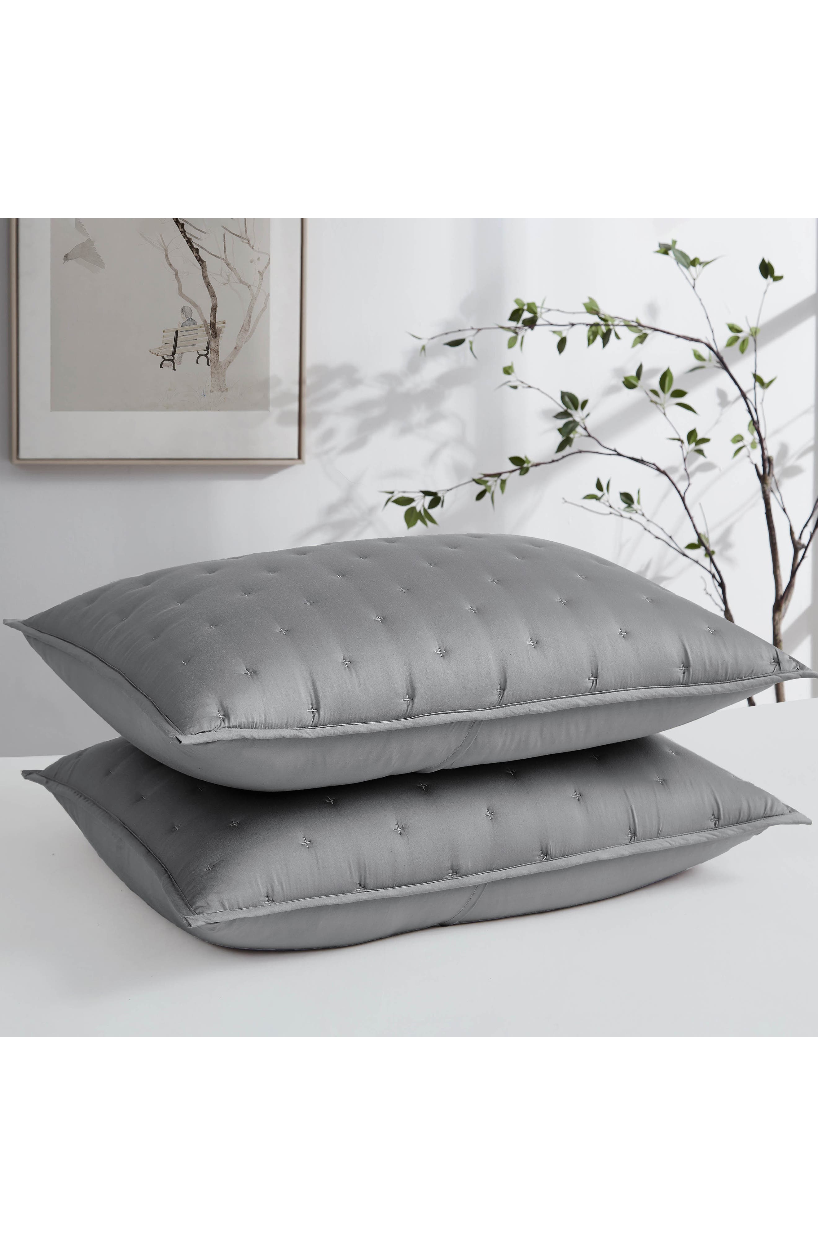 SOUTHSHORE FINE LINENS Luxurious 2-Piece Quilted Sham Set