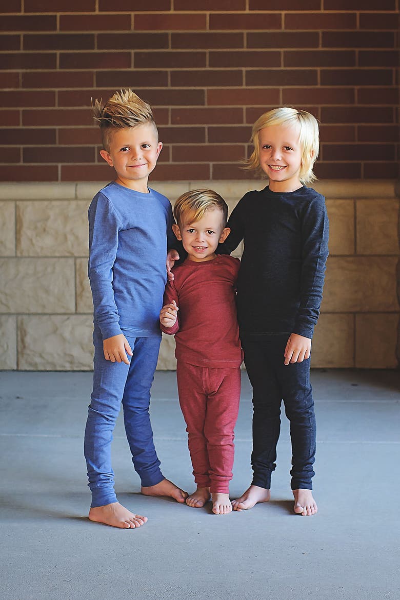 Boys Soft & Cozy Thermal Long Johns 2-Piece Set, Alternate, color, Charcoal
