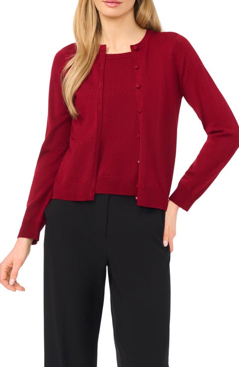 Attached Tank Cardigan Sweater