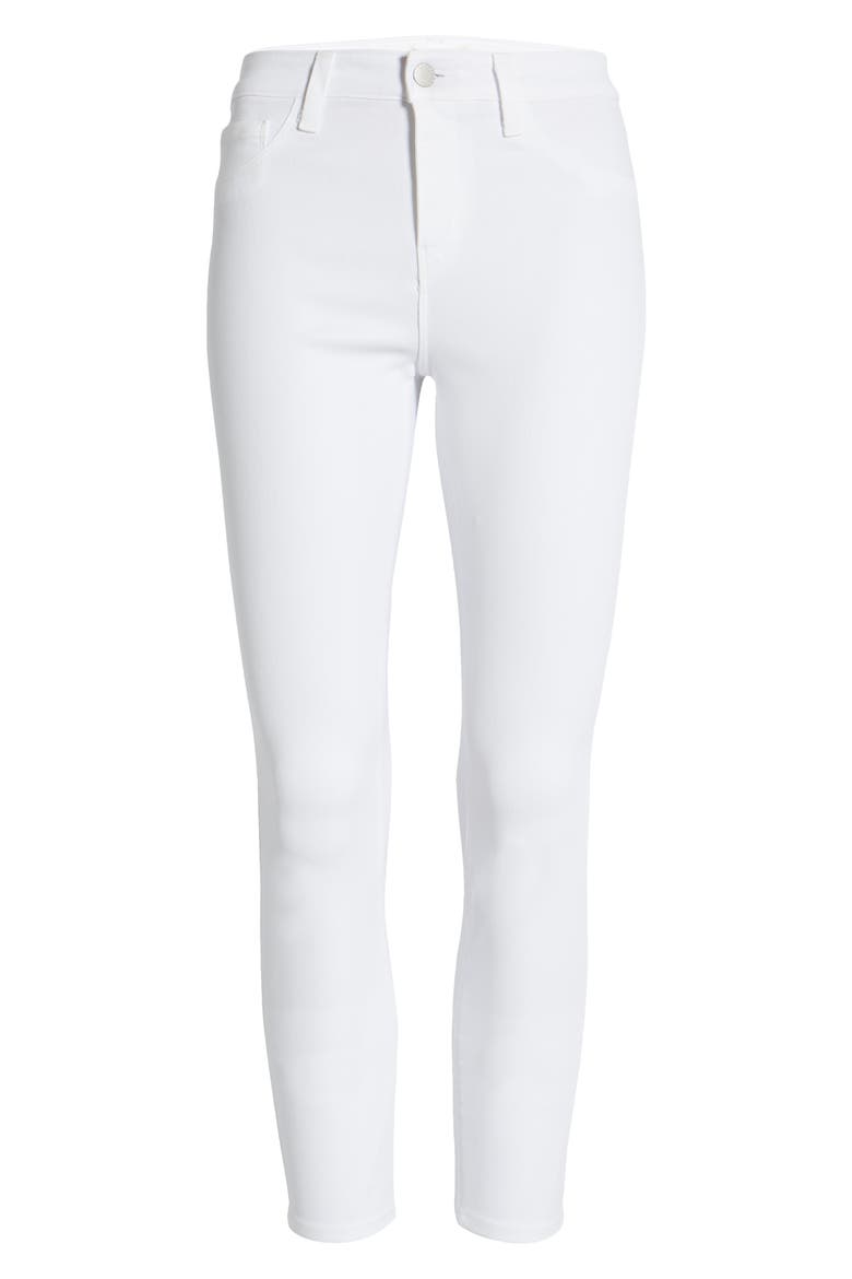 Margot Coated Crop High Waist Skinny Jeans, Alternate, color, BLANC COATED