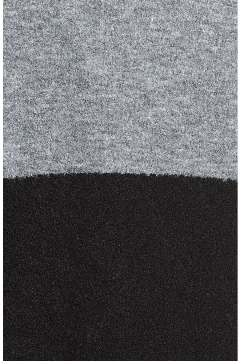 Stripe Sweater Coat, Alternate, color, HEATHER GREY- BLACK STRIPE