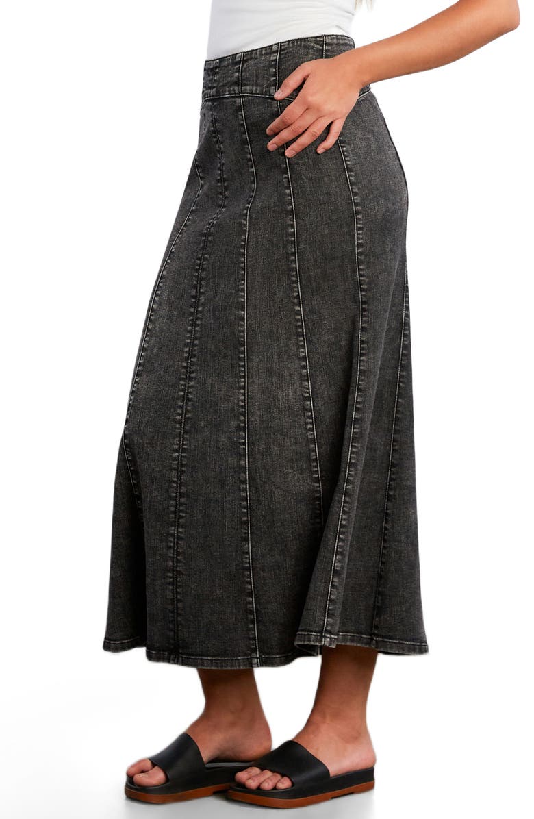 Wash Lab Denim Bellas Denim Midi Skirt, Alternate, color, Soft Grey