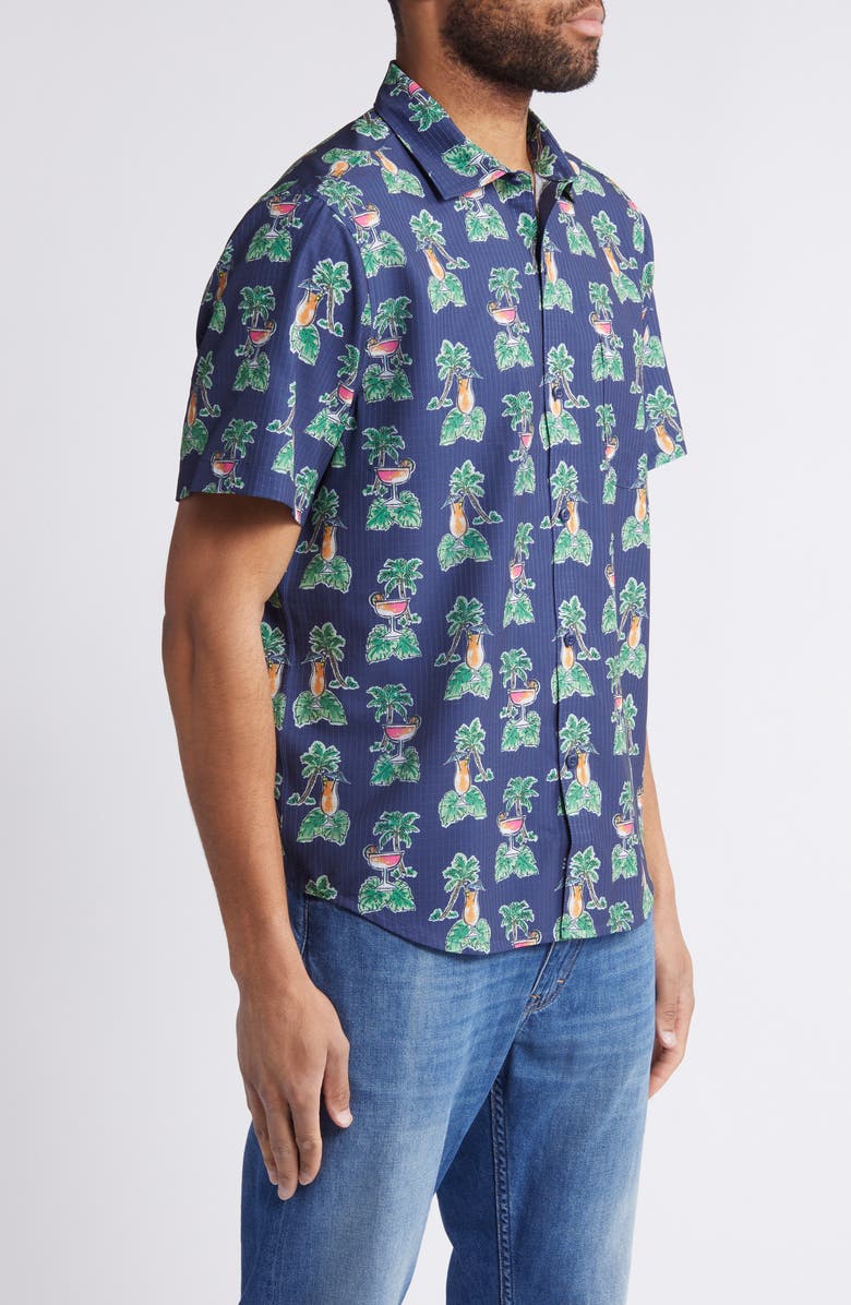 Tommy Bahama Bahama Coast Cocktail Nation Short Sleeve Stretch Button-Up Shirt, Alternate, color, 