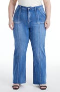 Bayeas Jess Raw Hem Seamed High Waist Straight Leg Jeans
