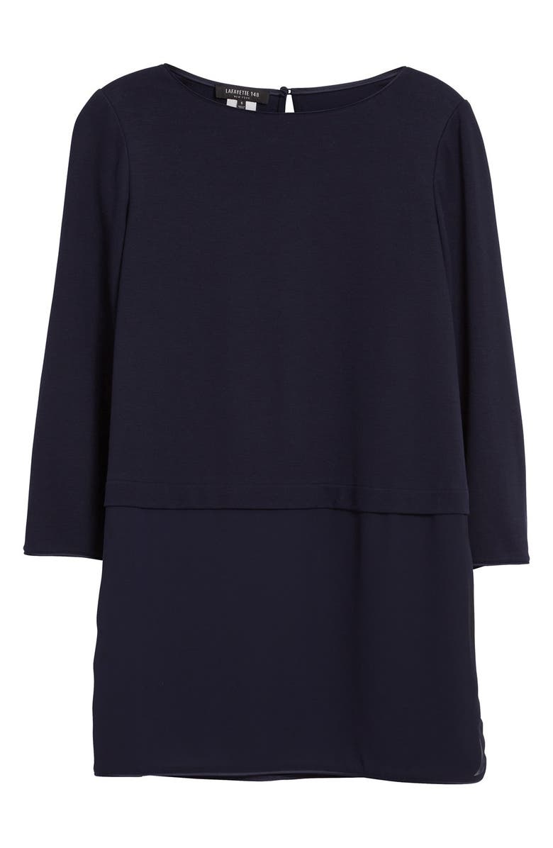 Lafayette 148 New York 'Glenda' Mixed Media Blouse, Alternate, color,