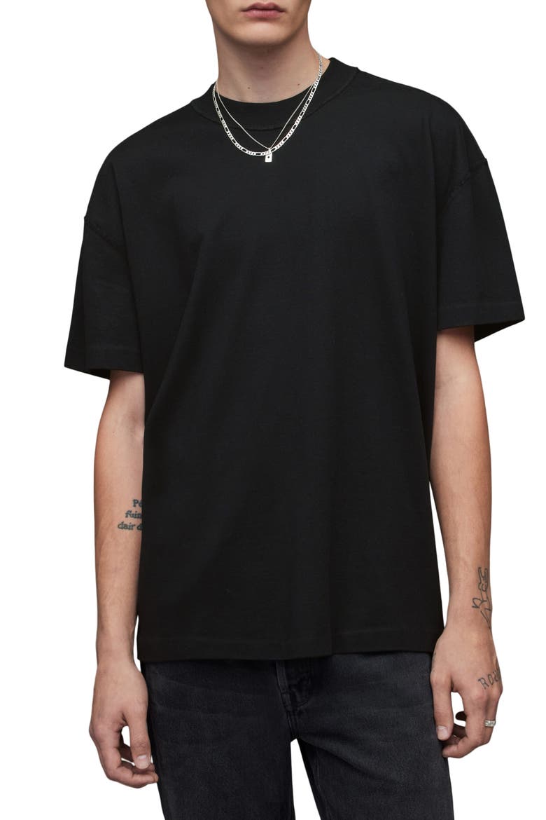Isac Cotton T-Shirt, Main, color, JET BLACK