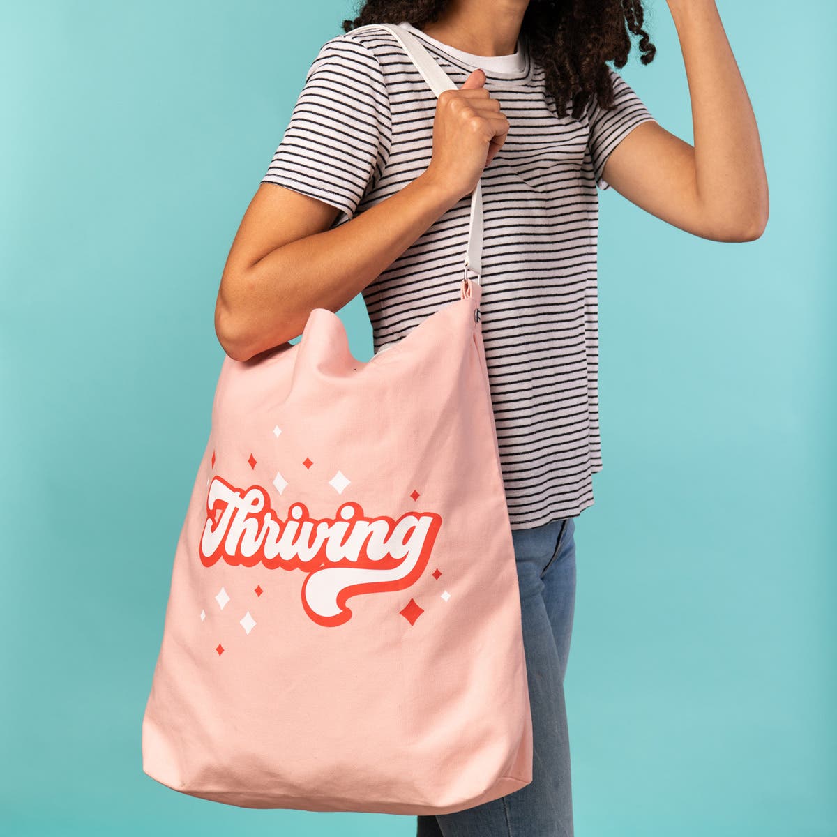 Totalee Gift Thriving Tote Cotton Pink, Alternate, color, 