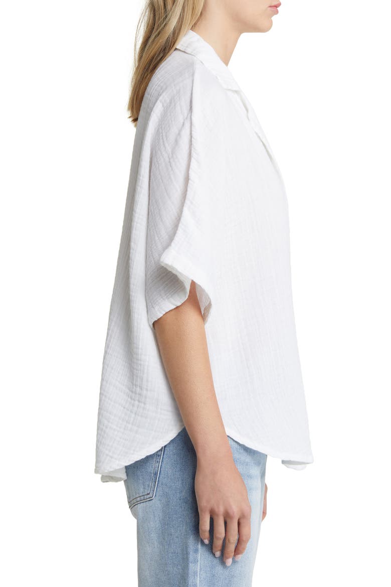 Premium Surf Cotton Gauze Button-Up Shirt, Alternate, color, WHITE