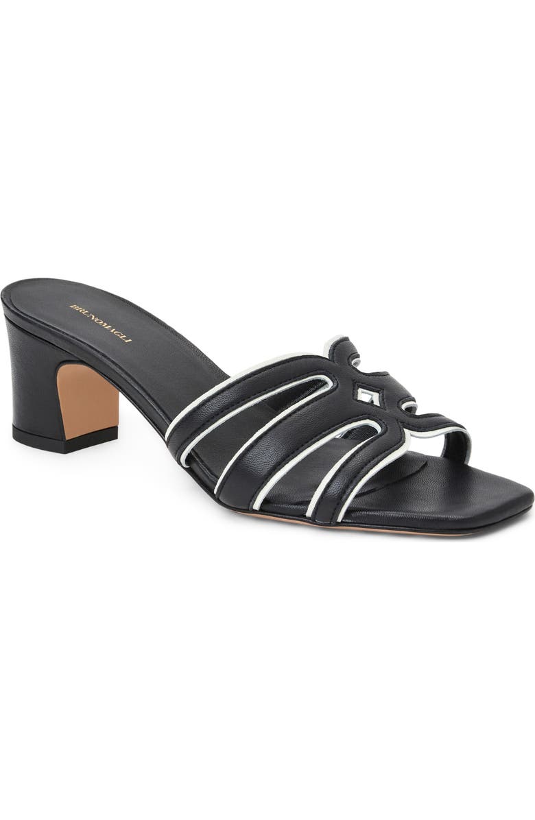 Bruno Magli Enora Slide Sandal, Main, color, Black Nappa/ Bone